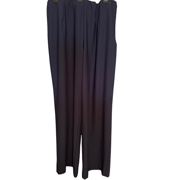 Chico's Pants - Chico's 3R Size 16R Navy Blue Polyester Spandex Side Zipper Pants Women's